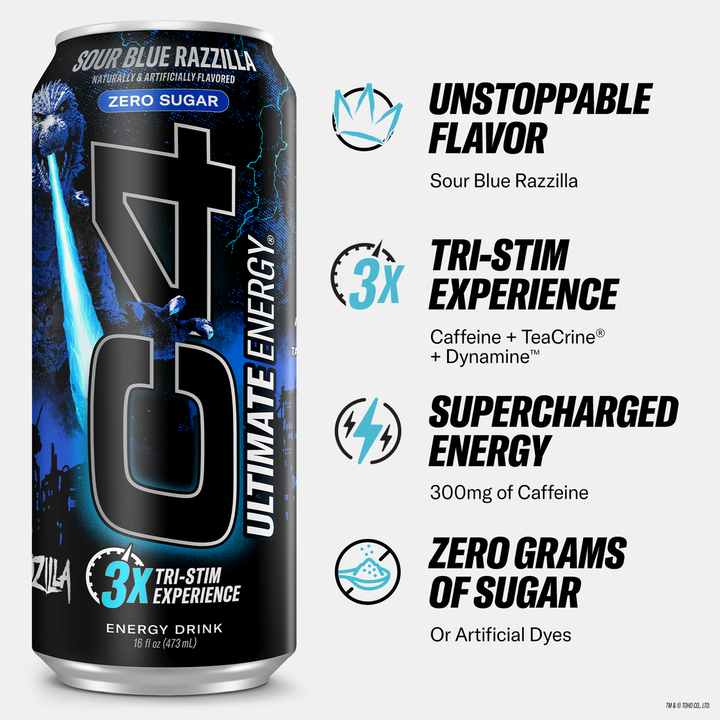C4 Ultimate Energy Carbonated x Godzilla – Energy drink