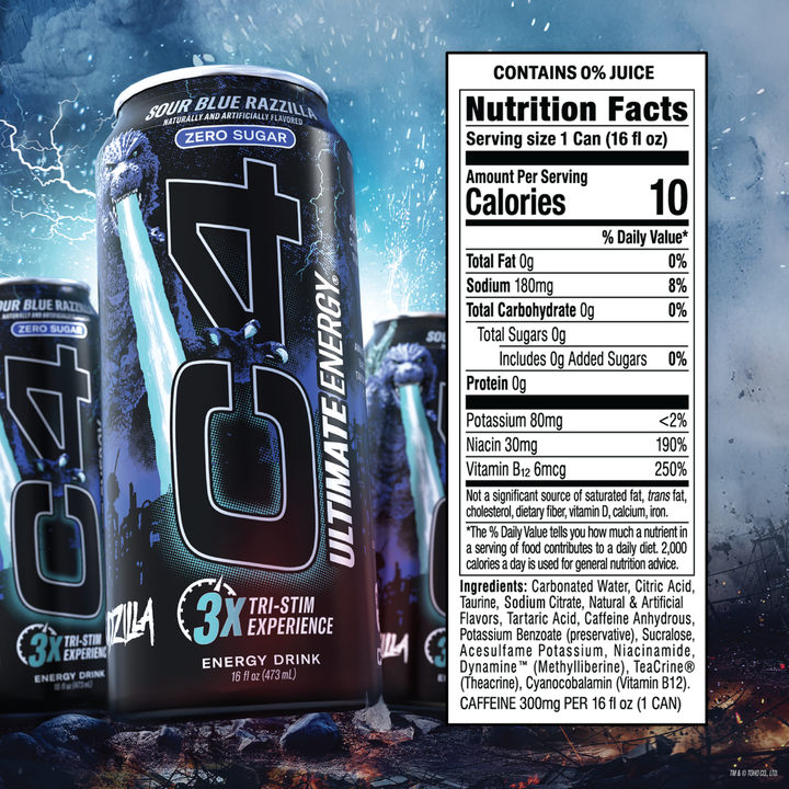 C4 Ultimate Energy Carbonated x Godzilla – Energy drink